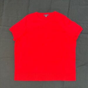 Lands' End Short Sleeve Red Knit Top